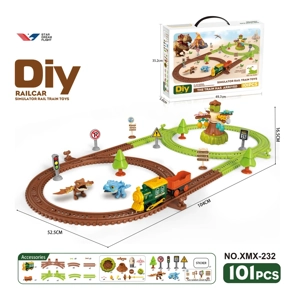 DIY Assembled Electric Track Car/101PCS (Dinosaur Series)