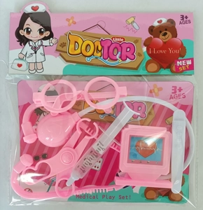 Pink pretend play medical tools
