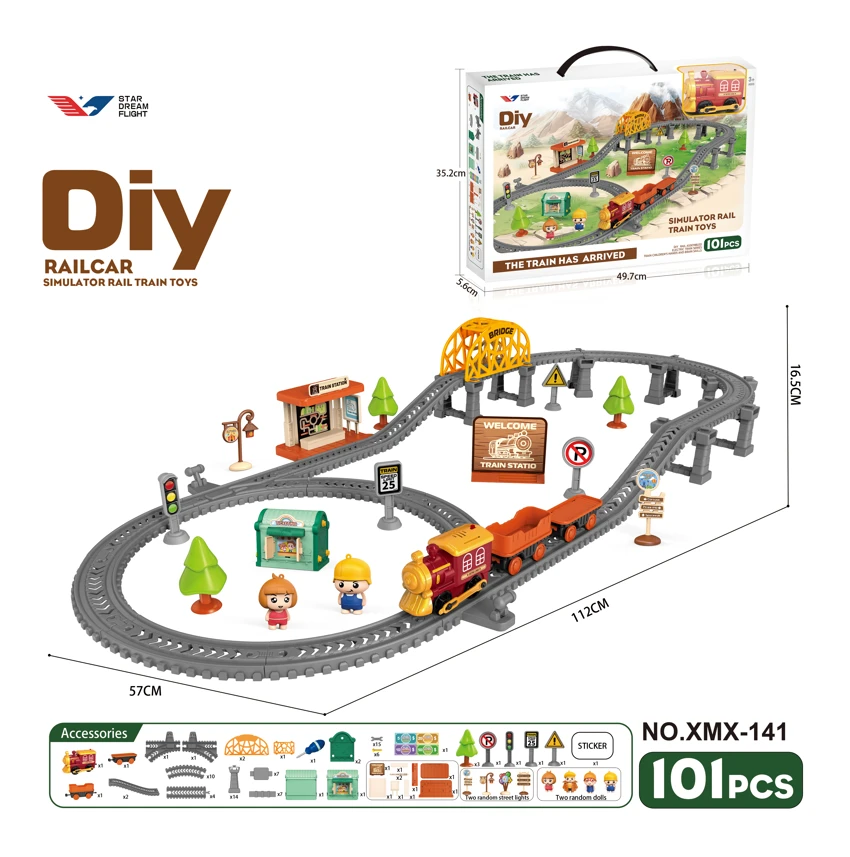 DIY assembly electric rail car/101PCS