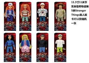 High-End 11.5-inch 11-joint Real Body Theme Stranger Things Season 5 Live-Action Barbie with Golden Mink Card, Includes Stranger Things Theme Accessories, 8 Styles Mixed Pack  
