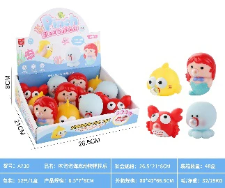 Bubble-Blowing Underwater Animal Squeeze Toy (OPP Bag Display Box, 4 Mixed Styles)