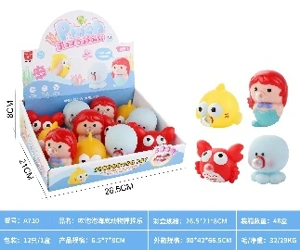 Bubble-Blowing Underwater Animal Squeeze Toy (OPP Bag Display Box, 4 Mixed Styles)