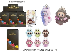 1-to-1 Bubble Mart THE MONSTERS 10th Anniversary Follow ZIMOM Through Time 3.0 Plush Enamel 18cm 24D Real Eyeball Plush Cotton Body Enamel Face Big Boss 2 Models 6PC