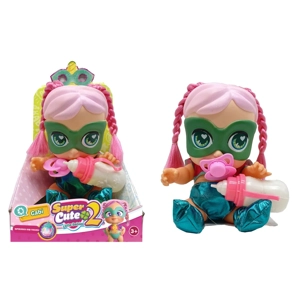 High-end 14 inch enamel tape colorful lighting music fangeek super cute superhero cute baby, DC baby with absorbent water spray function with bottle nipple