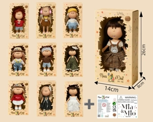 10-inch 5-joint PVC vinyl doll with 3D eyes, plush clothes, Spanish Mia potato doll