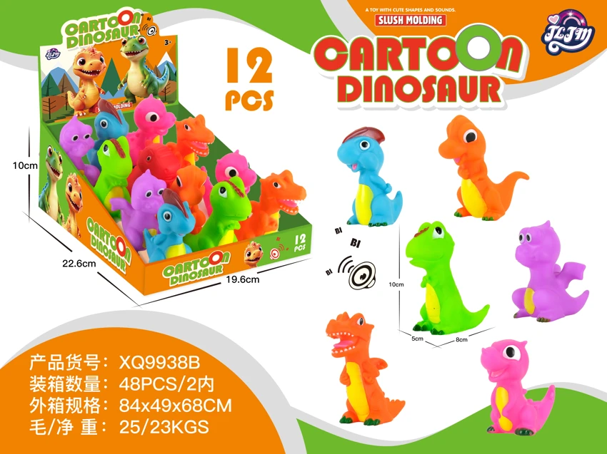 Mini dinosaurs assorted colors pack of 12