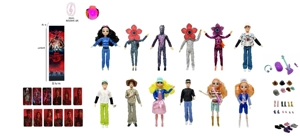 High-end real eyes 11.5-inch 11-joint realistic doll with colorful lights and music theme song, Stranger Things Season 5 live-action Barbie with a gold mink card, comes with Stranger Things themed kit, 12 styles, mixed pack  