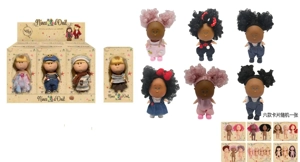 Hot-selling authentic 1:1 fashion 18CM full vinyl Spanish Mia potato doll with card, 6 styles 6PC