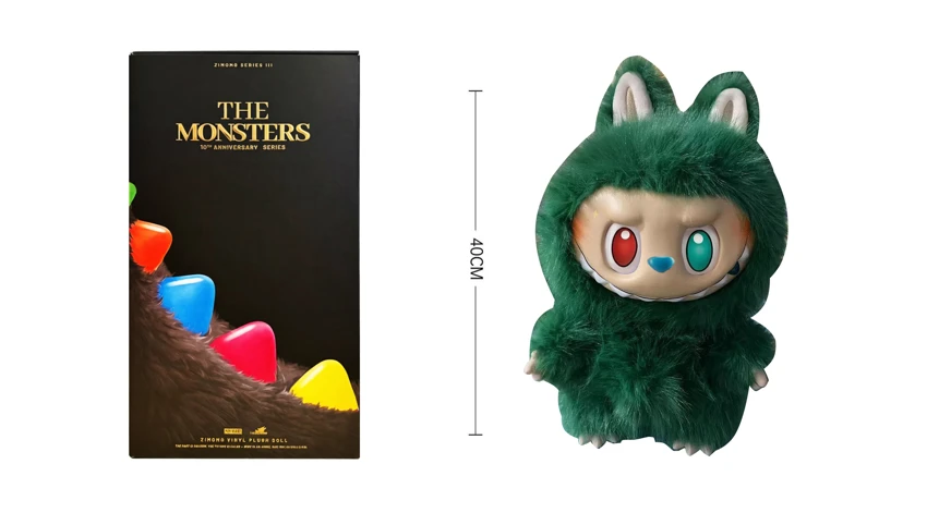 1:1 Super Large Pop Mart THE MONSTERS 10th Anniversary Follow ZIMOM Through Time 3.0 Plush PVC 40 cm 24D Real Eyeball Plush Cotton Body PVC Face Big Leader Comes with a Random Card