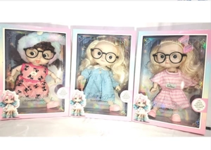 12-inch 28CM 14-joint solid body 3D real eyeball cute doll Peach Ball with eyes, 3 styles mixed