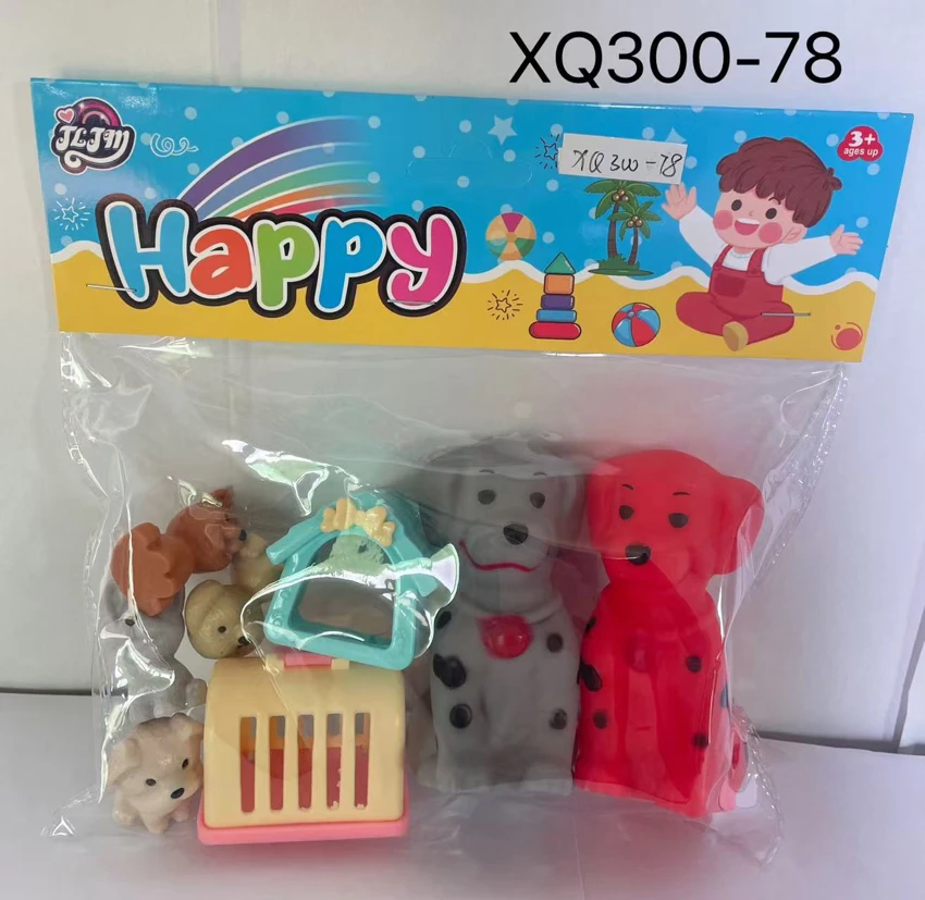 Patterned Dog 2, Puppy 4, Dog House 2, total 8 pieces