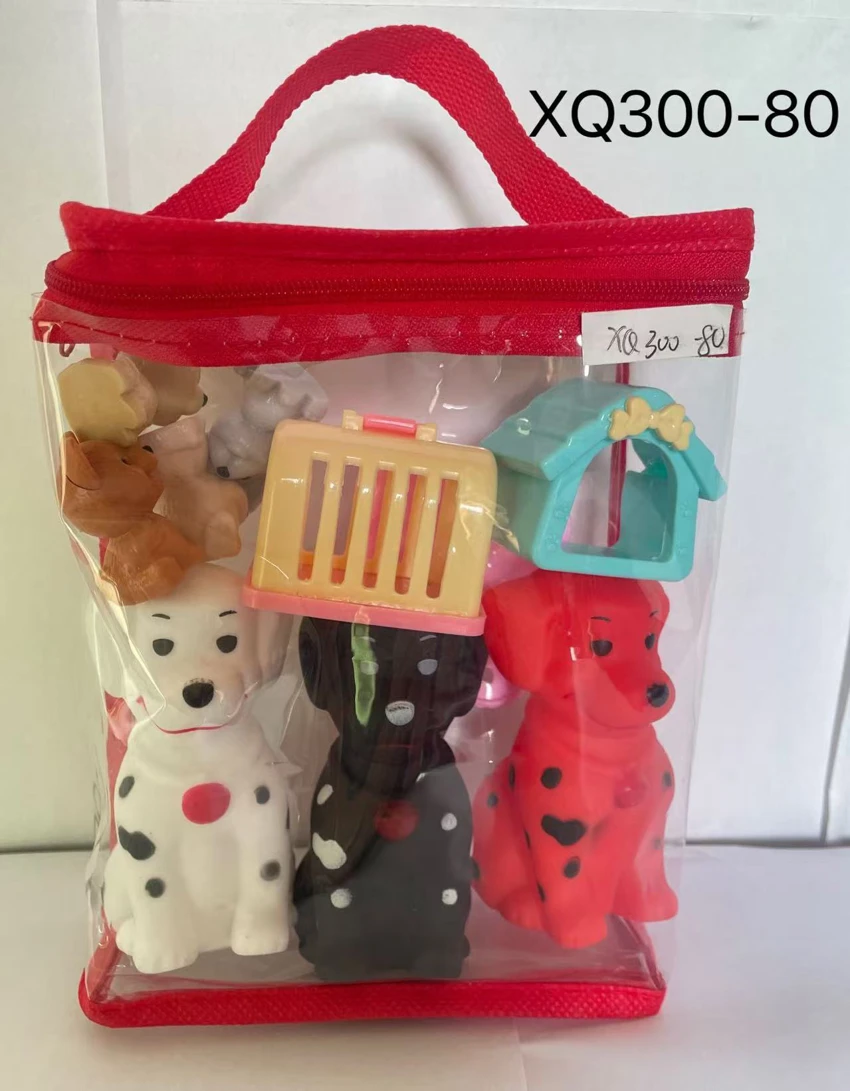 Patterned Dog 3, Puppy 4, Dog House 2, Dog Tableware 1, total 10 items