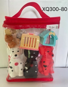 Patterned Dog 3, Puppy 4, Dog House 2, Dog Tableware 1, total 10 items