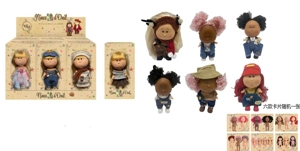 Hot-selling authentic 1:1 fashion 18CM full vinyl Spanish Mia potato doll with card, 6 styles 6PC