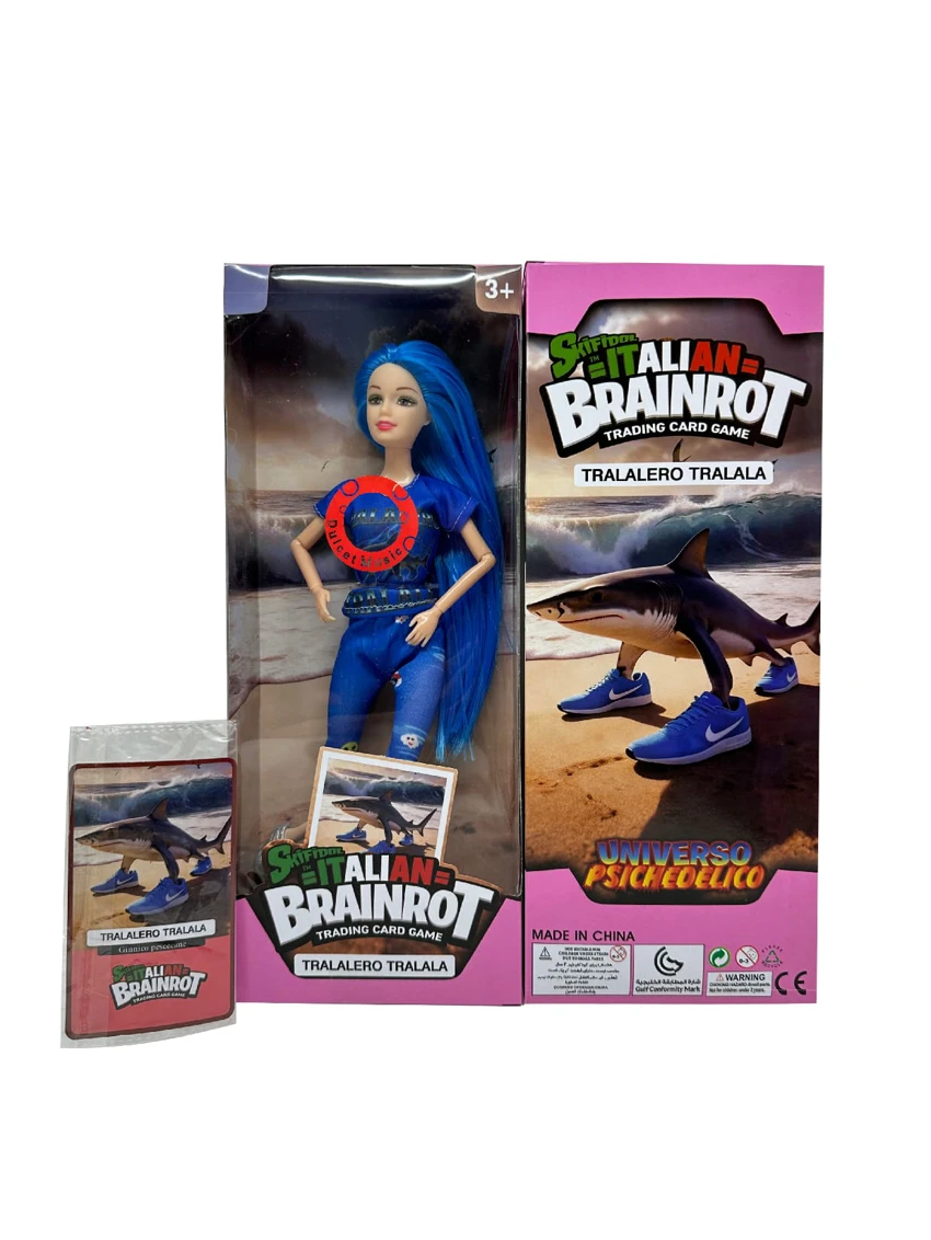 Mattel version 11.5-inch 12-joint action figure with lights and music, Classic of Mountains and Seas Shark Man, comes with a card