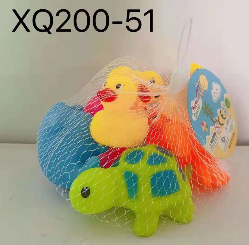 4 Sea Animals with 3 Small Yellow Ducks, 7-pack