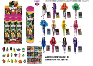 Mattel edition 11.5-inch 12-joint solid body with lights and music Shanhaijing Barbie 12 styles 6PC random mixed pack with one card and one Shanhaijing doll
