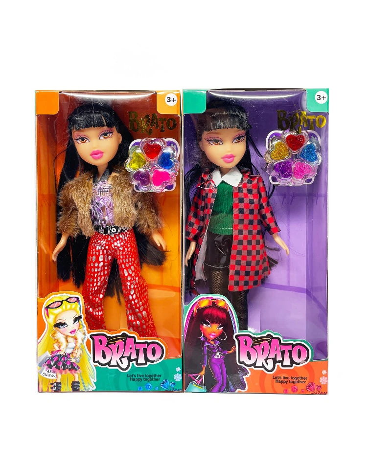 MGA BRATZ Winter Series 10-inch Big Foot Big Thigh Real Body Big Head Bratz Doll with Realistic Makeup Oil