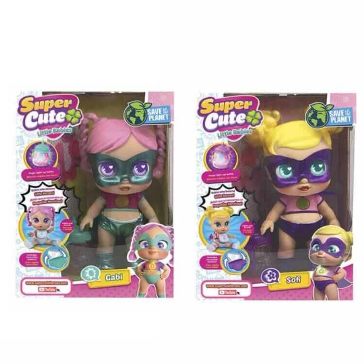 High-grade 16 inch enamel tape colorful light music fangeek super cute superhero cute baby with baby bottle with comb and mirror. DC baby with absorbent water spray function