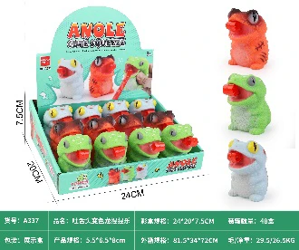 Tongue-Sticking Chameleon Squeeze Toy (Display Box, 3 Mixed Styles)