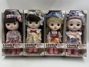 12-inch 28CM blow-molded body 3D real eyeball cute doll Peach Ball, 4 styles mixed