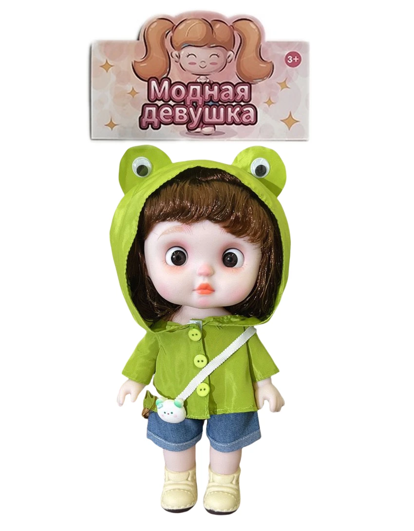 12-inch 28CM Eco-friendly All-Vinyl 3D Real Eye Cute Doll Peachy Bun