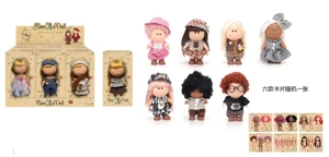Hot-selling authentic 1:1 fashion 18CM full vinyl Spanish Mia potato doll with card, 6 styles 6PC