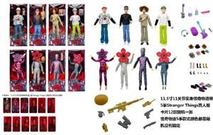 High-end 11.5-inch 11-joint Real Body Stranger Things Season 5 Real-life Barbie with Golden Mink Card, Comes with Stranger Things Theme Kit, 8 Styles Mixed