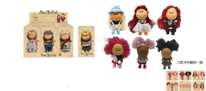 Hot-selling authentic 1:1 fashion 18CM full vinyl Spanish Mia potato doll with card, 6 styles 6PC