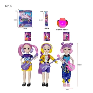 Witch Hunt K-POP 12 Inch 17 Joint 8D Real Eye Blind Box Packaging with Light Music Theme Song Rumi Zoe Mira Enamel Doll (6PCS)