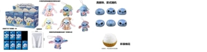 1 to 1 Bubble Mart 1.0 Large Cotton Body Version Disney Stity Sitting Series 18CM Plush Cotton Body Enamel Face Real Eyes Stitch with a Plush Spouse with Key Strap 7 Cards Random 7 Random 6 Mixed Outfits