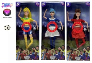 11.5 inch 13-joint solid body with lighting, music theme song, World Cup female star soccer football with football blister cover