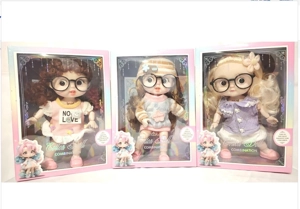 12-inch 28CM 14-joint solid body 3D real eyeball cute doll Peach Ball with eyes, 3 styles mixed