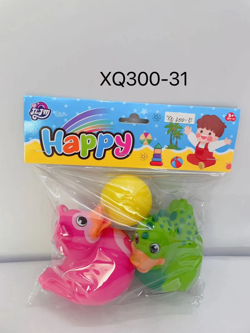 Eco-friendly medium dinosaur duck 1, medium heart duck 1, ball 1