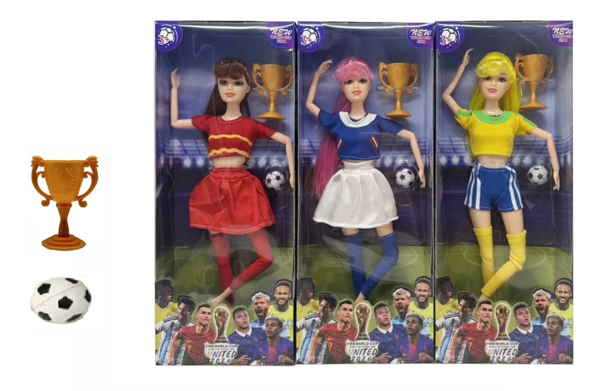 11.5 inch 13 joint solid World Cup female star soccer football with football blister cover with trophy