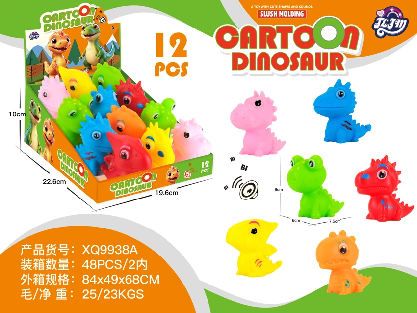 Mini dinosaurs assorted colors pack of 12