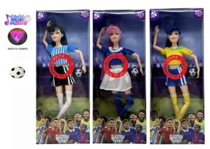 11.5 inch 13-joint solid body with lighting, music theme song, World Cup female star soccer football with football blister cover