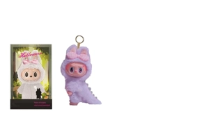 Limited Edition 10th Generation POPMART Labubu Heartbeat Macaron 8-inch Dinosaur Chief Plush Rubber Labubu with Keychain