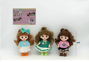 7-inch 18CM Eco-friendly 13-joint 3D Real Eyeball Cute Doll Peachy Bun