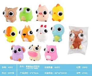 Wide-Eyed Cute Pet Squeeze Toy (Individual OPP Bag, 12 Mixed Styles)