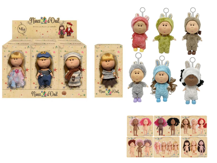 Hot-selling authentic 1:1 fashion 18CM full vinyl Spanish Mia potato doll with card, 6 styles 6PC