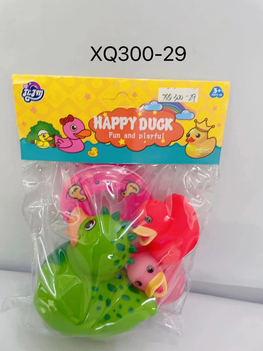 Eco-friendly soft rubber medium dinosaur duck 1, little ducks 2, swim ring