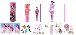 Water-soluble color-changing soaking water series K-POP Witch Hunt Animated Edition 11.5-inch solid body with Rumi Zoe Miral singing Barbie with gold mink card, with hairpin and handbag