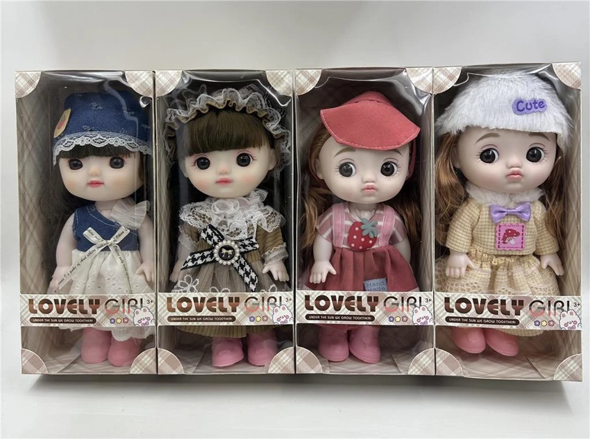 12-inch 28CM blow-molded body 3D real eyeball cute doll Peach Ball, 4 styles mixed