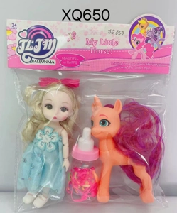 188 fairy cute small horse 1 (no wings), 6-inch girl doll 1, baby bottle