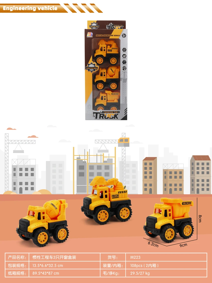 Inertial engineering vehicle with 3 windows in a box