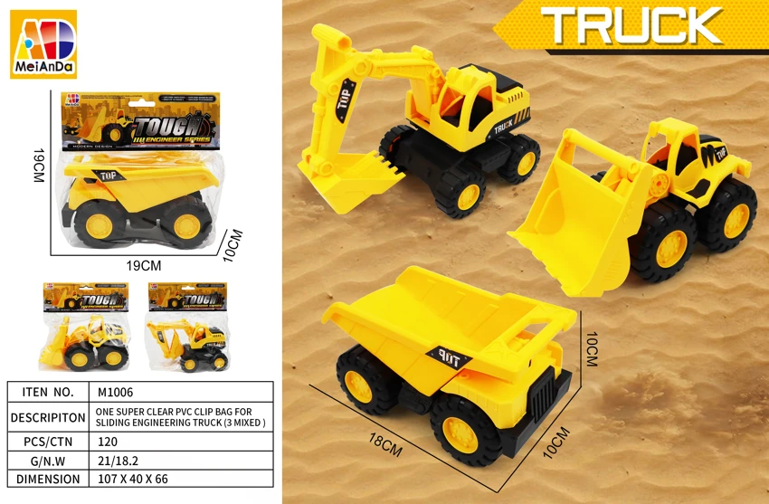 1 set of ultra clear PVC card head bag for sliding engineering vehicle (mixed with three types)