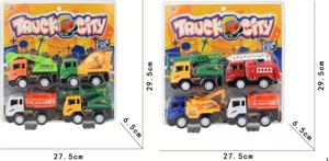 Truck City Inertial Engineering Vehicle (4-pack) with Two Mixed Models