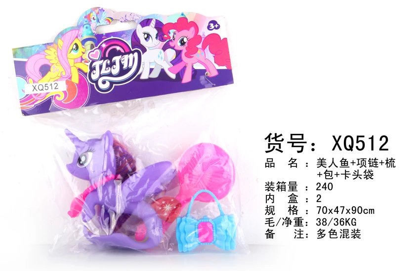 Mermaid necklace comb bag card head bag