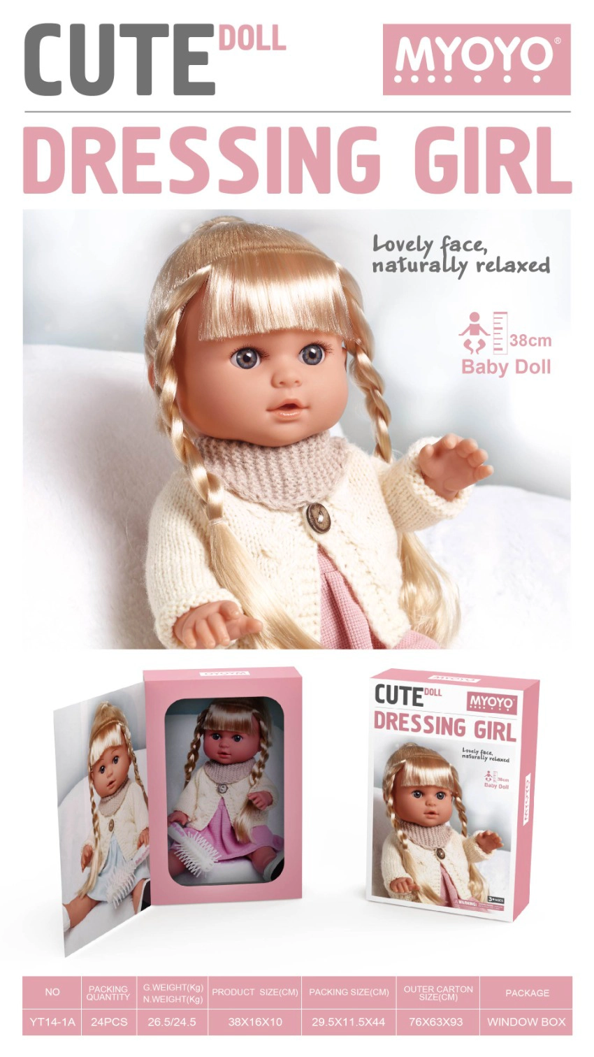 Simulation soft gel 38cm doll